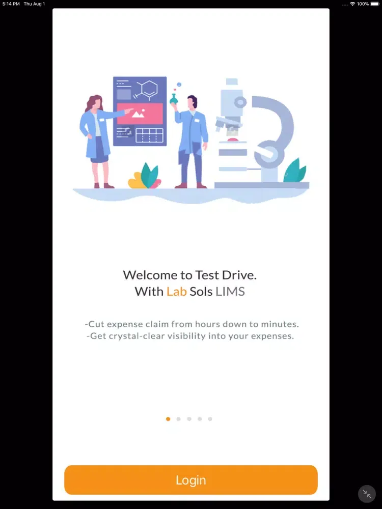 CAL LIMS iPad  Screenshots