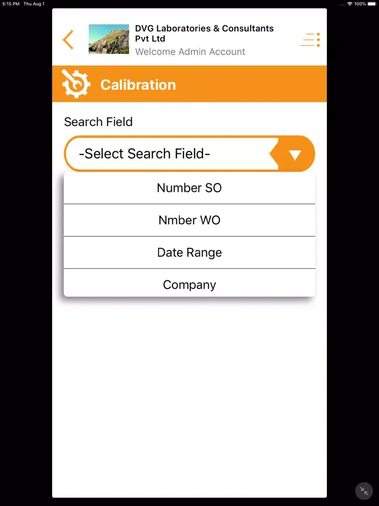 CAL LIMS iPad  Screenshots