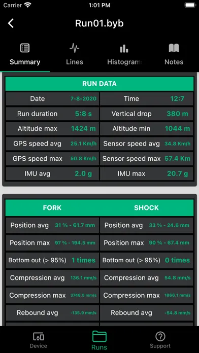 Screenshot di BYB Telemetry