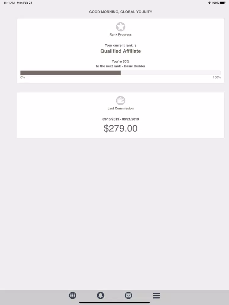 Tangkapan skrin Global Younity iPad 