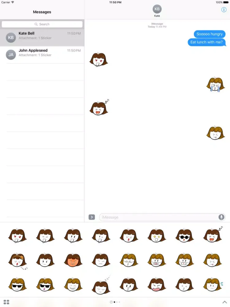 Tangkapan layar haero Cute Stickers iPad 