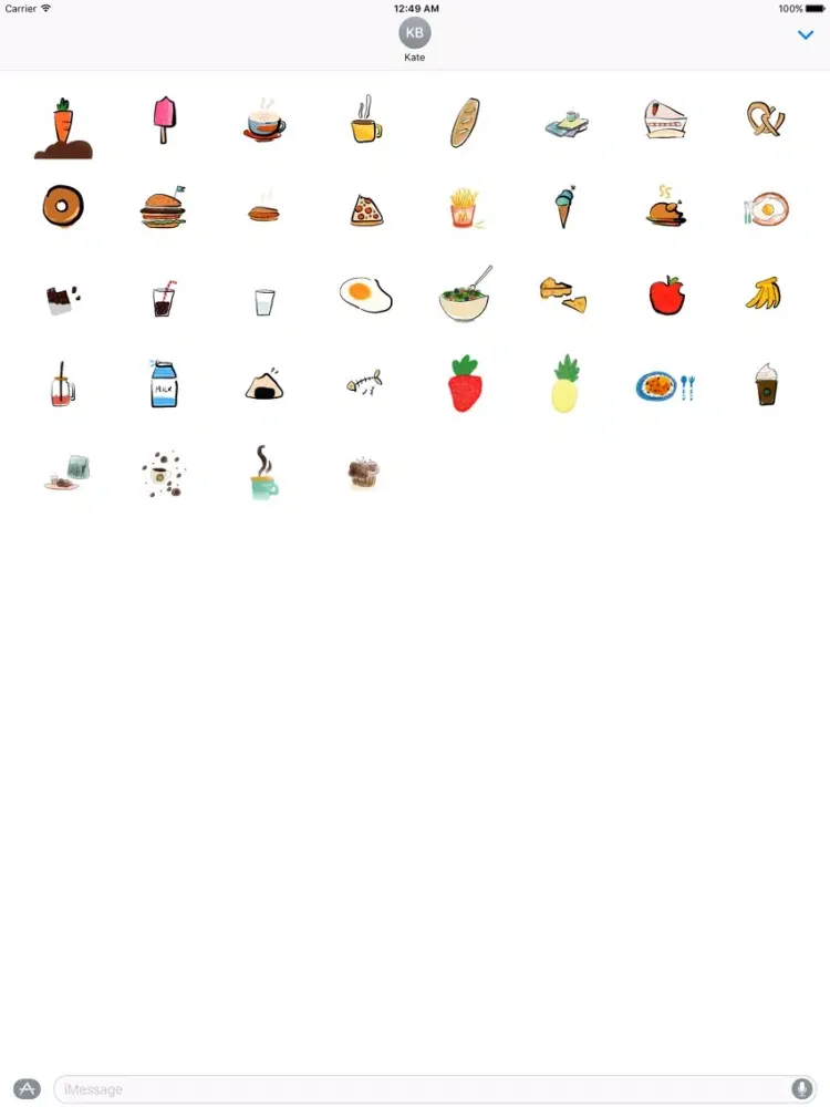 Tangkapan skrin haero Food Stickers iPad 