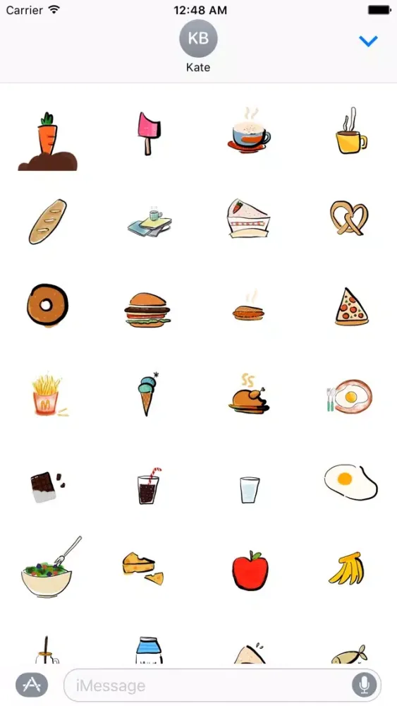 Tangkapan skrin haero Food Stickers