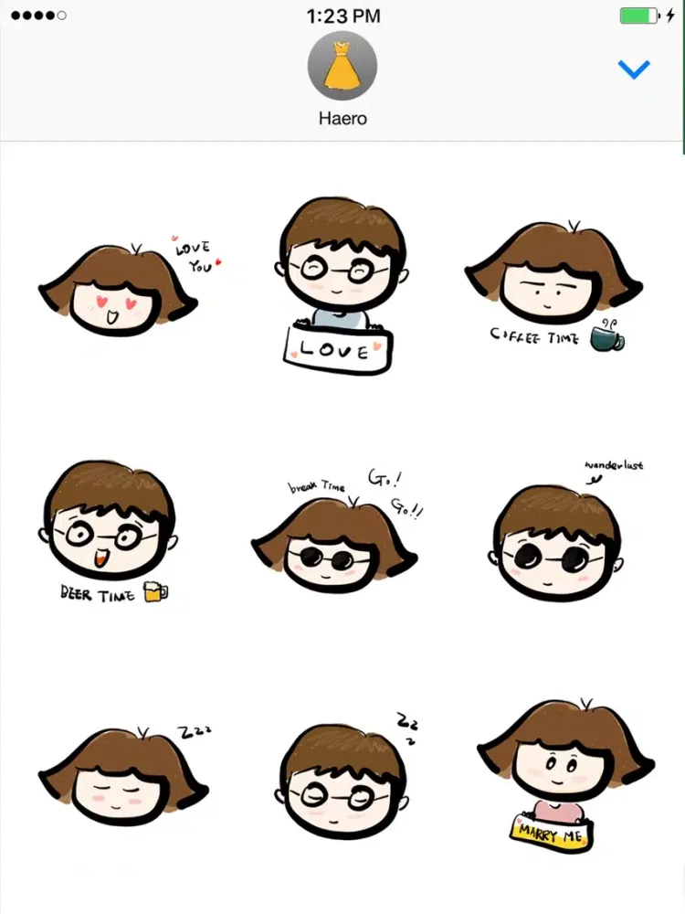 haero Love Stickers iPad  স্ক্রিনশট