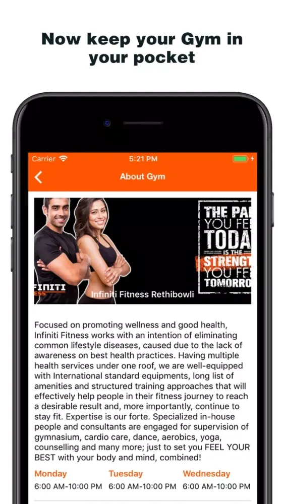 Ảnh chụp màn hình của Infiniti Fitness