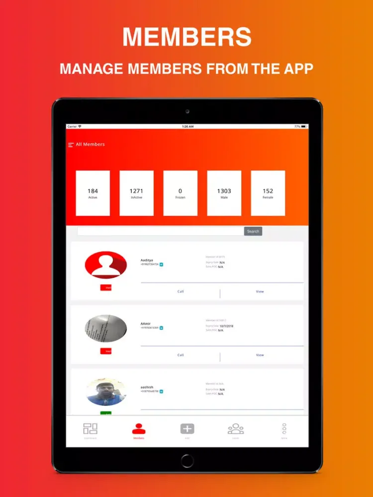Ảnh chụp màn hình của BYG Pulse: Gym & Studio CRM iPad 