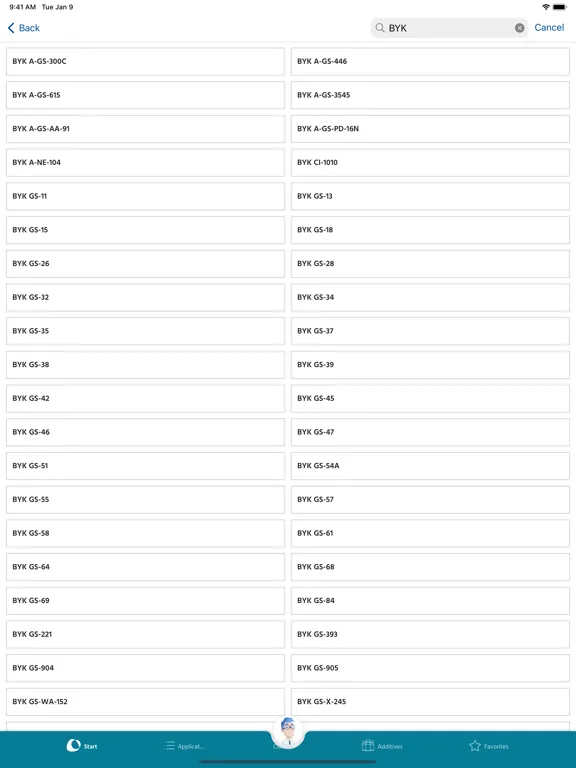 Tangkapan skrin BYK Additive Guide iPad 