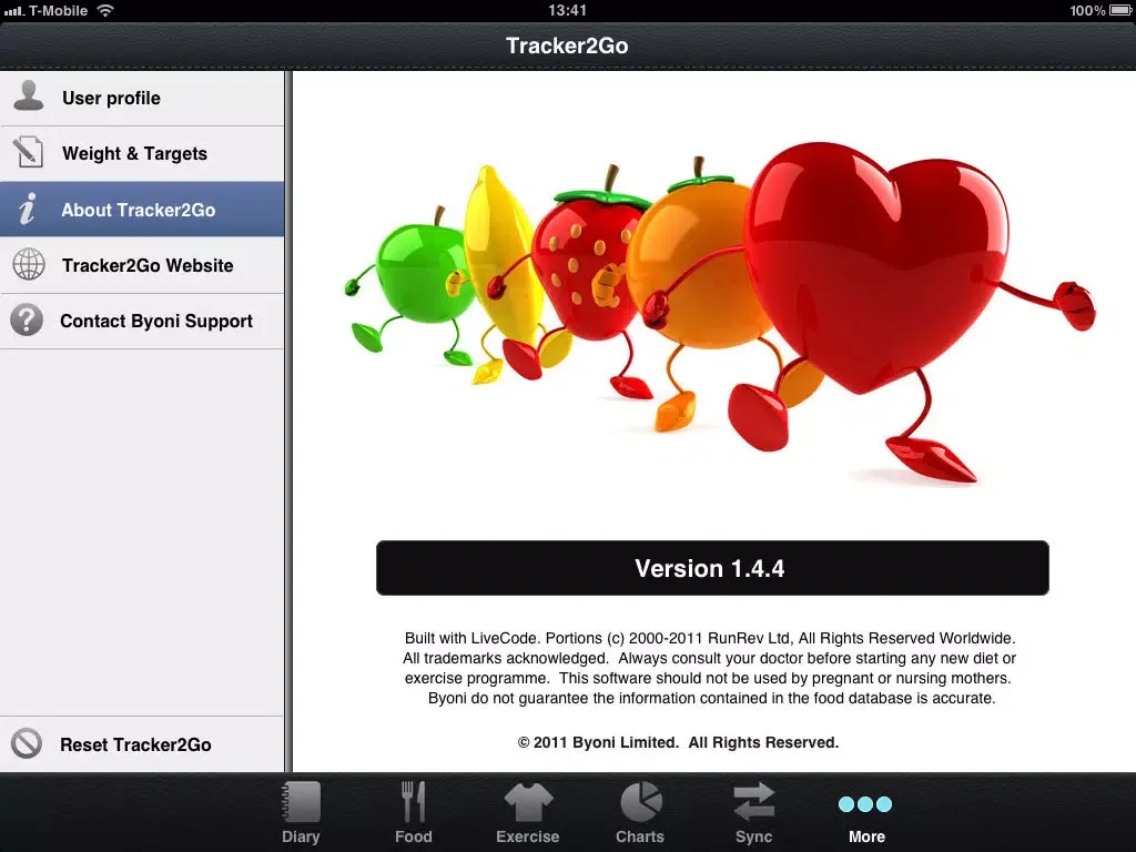 Tracker2Go Free - Calorie Counting on the Go iPad  স্ক্রিনশট