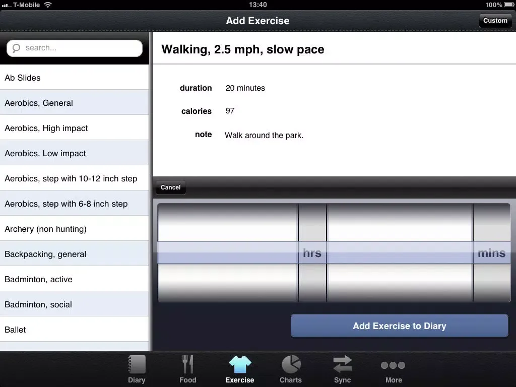 Tracker2Go Free - Calorie Counting on the Go iPad  স্ক্রিনশট