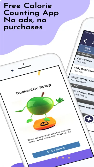 Tracker2Go Calorie Counter Ekran Görüntüleri
