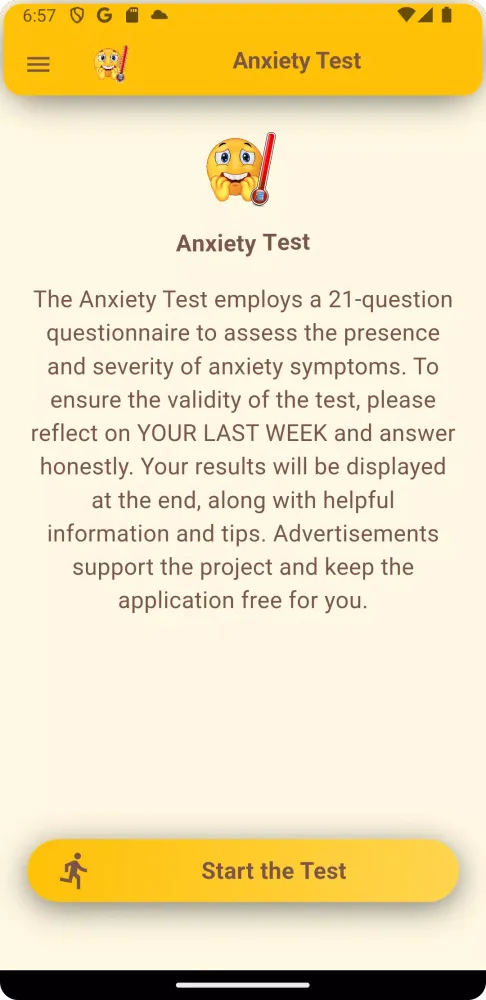 Anxiety Test Screenshots