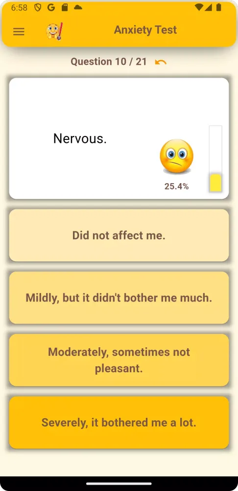 Anxiety Test Screenshots