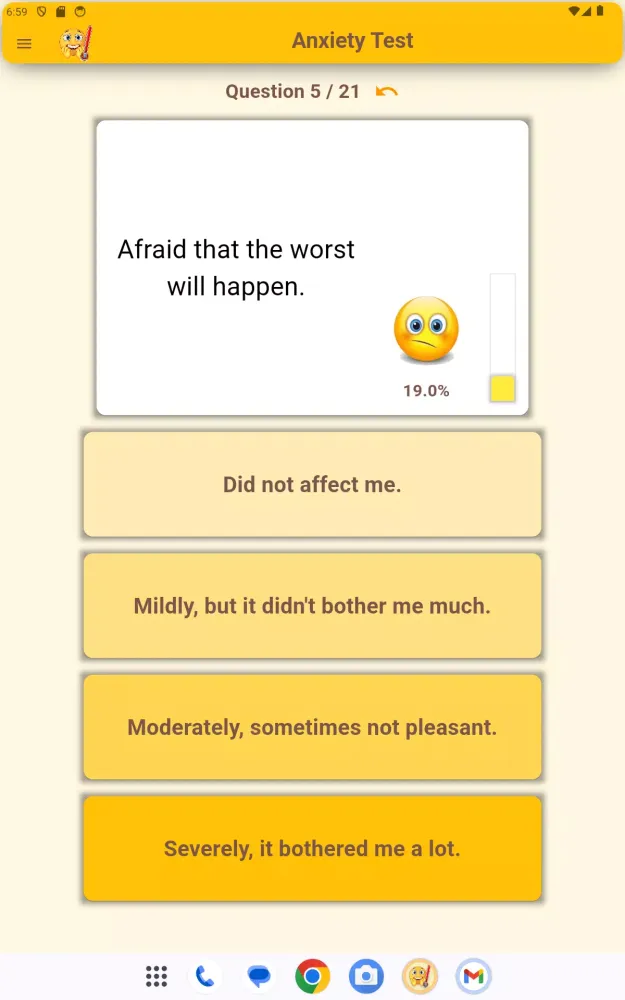 Anxiety Test Screenshots