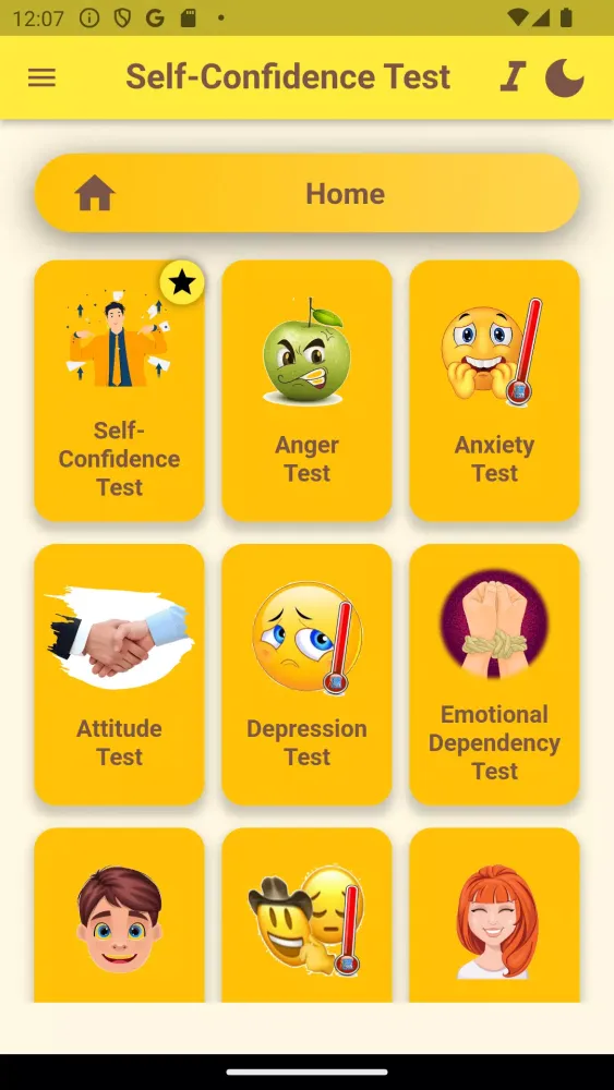 Captures d'écran de Self-Confidence Test