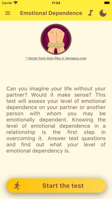 Captures d'écran de Emotional Dependency Test