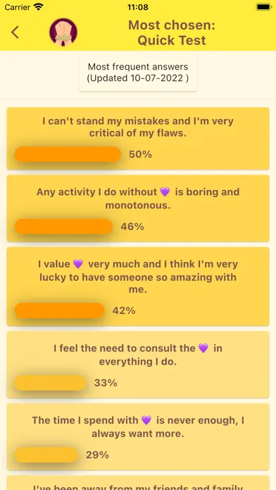 Captures d'écran de Emotional Dependency Test