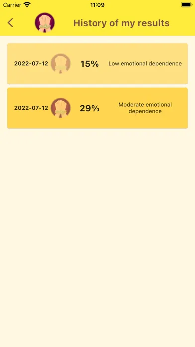 Captures d'écran de Emotional Dependency Test