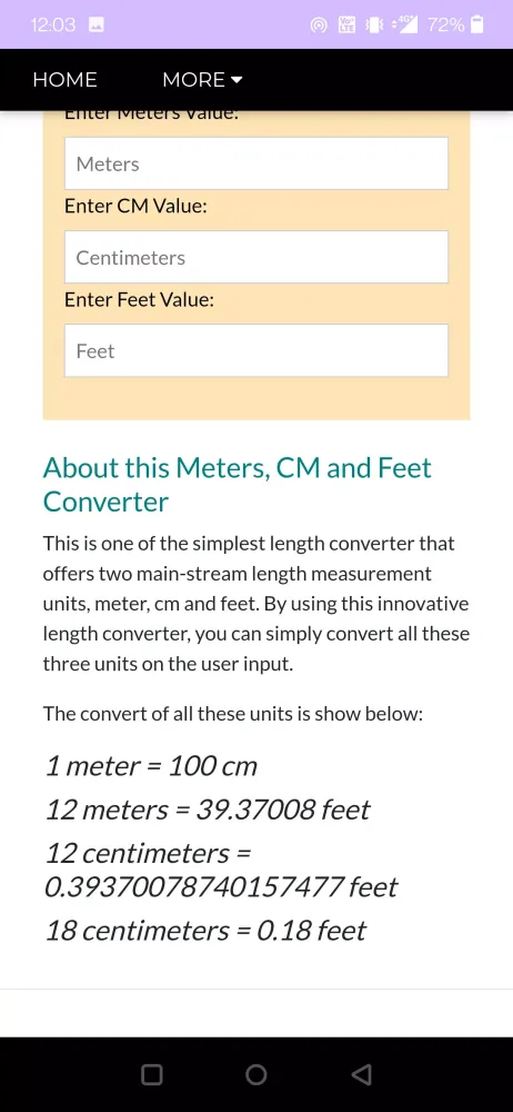 Capturas de pantalla de Length: Meter, Feet, CM