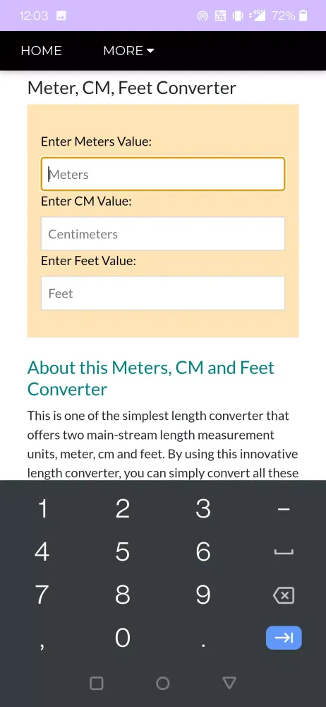 Capturas de pantalla de Length: Meter, Feet, CM