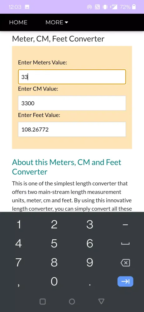 Capturas de pantalla de Length: Meter, Feet, CM