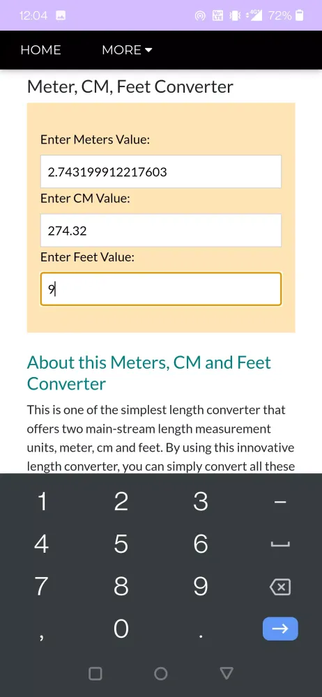Capturas de pantalla de Length: Meter, Feet, CM