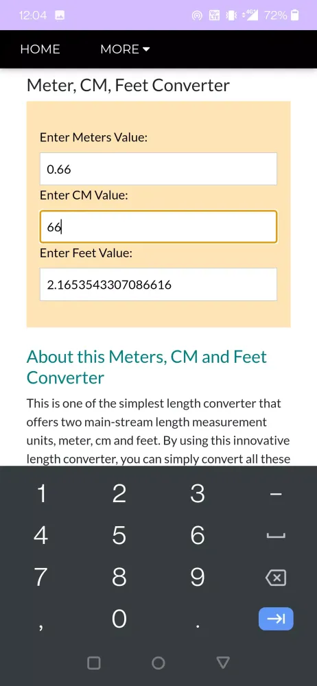 Capturas de pantalla de Length: Meter, Feet, CM