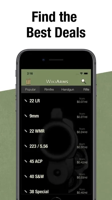 Tangkapan skrin WikiArms Ammo & Firearm Engine