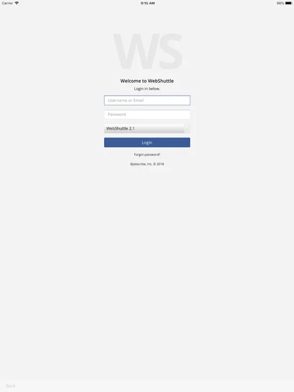 Zrzuty ekranu WebShuttle iPad 
