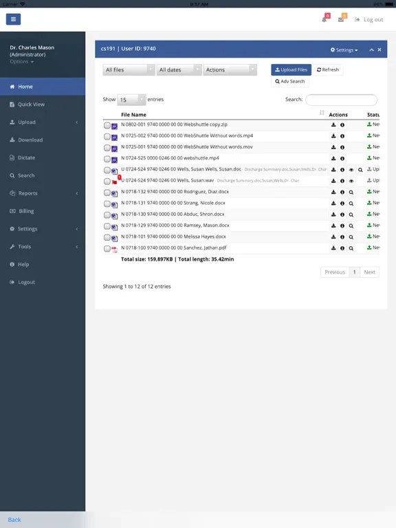 Zrzuty ekranu WebShuttle iPad 