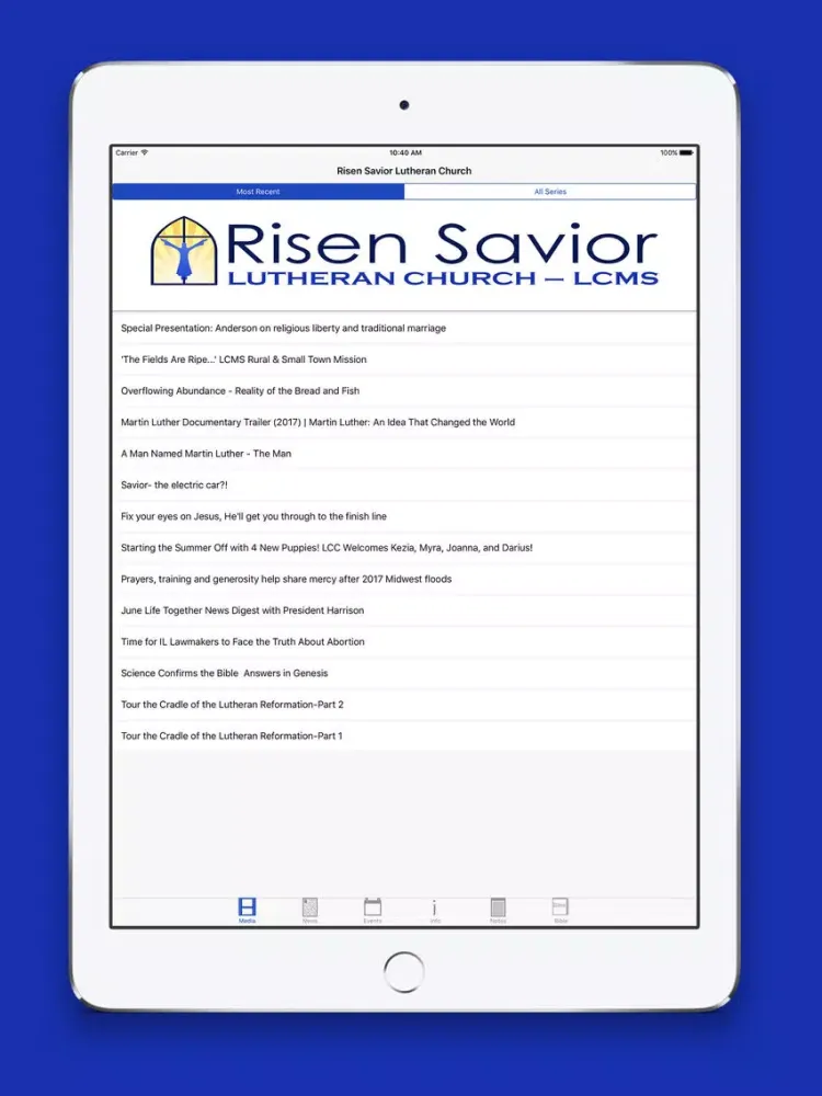 Screenshot di Risen Savior Lutheran Church iPad 