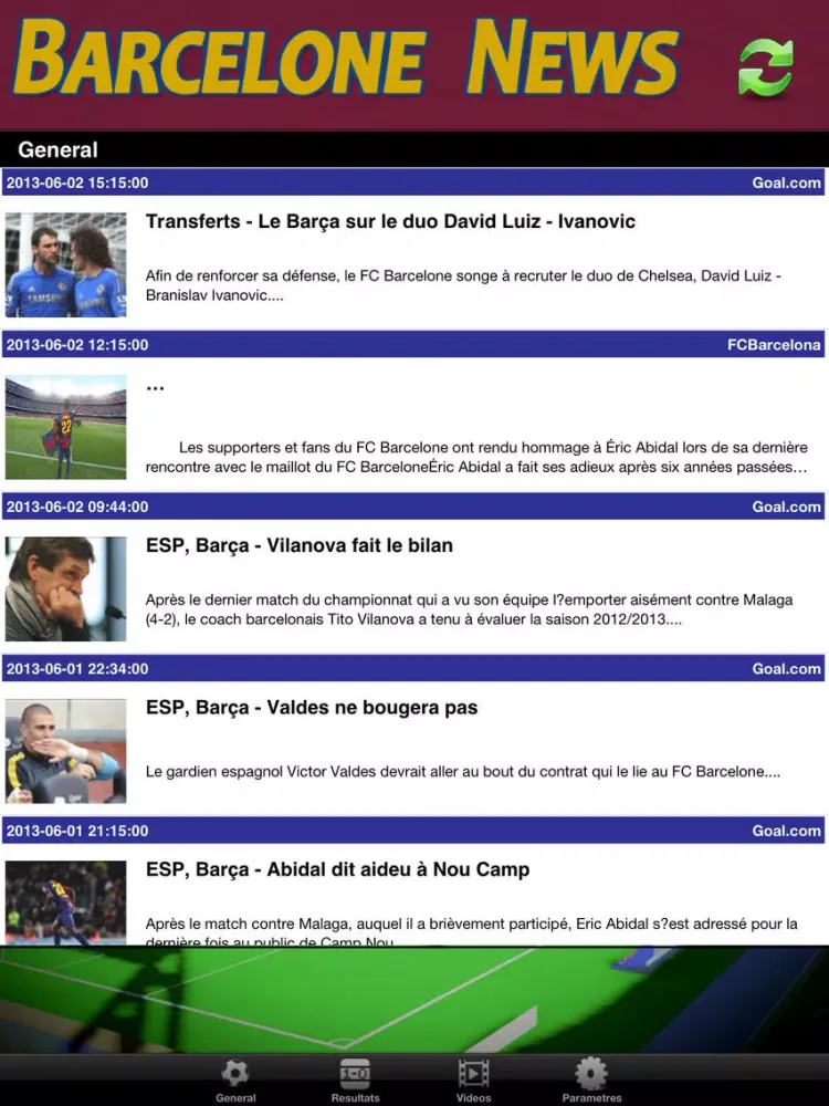 Barcelone News iPad  Ekran Görüntüleri