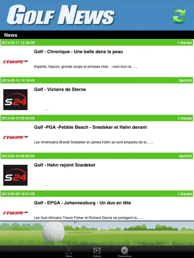 Golf News iPad  Ekran Görüntüleri