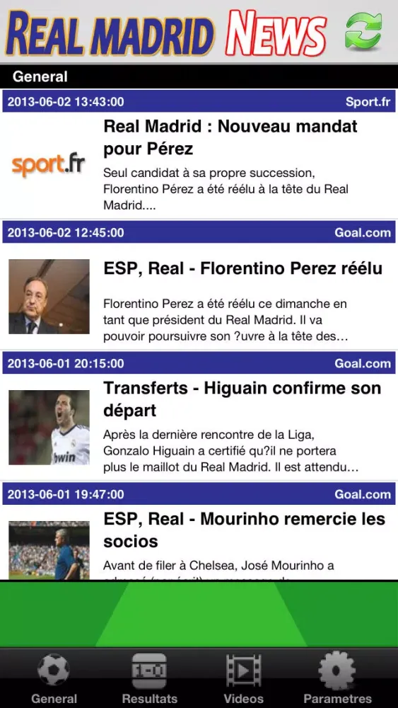 Ảnh chụp màn hình của Real Madrid News
