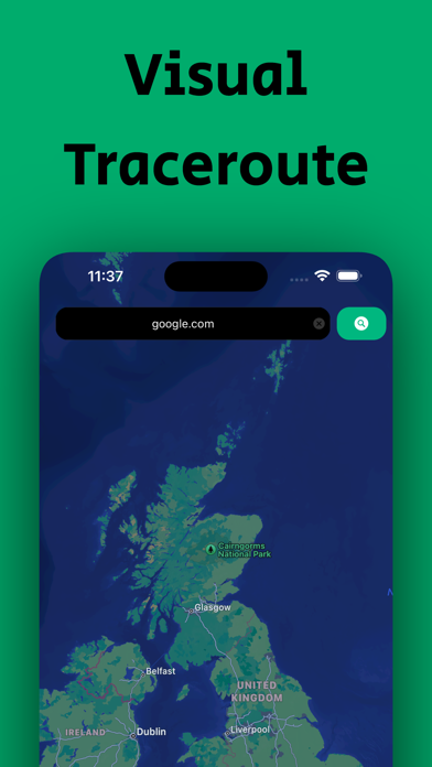 Zrzuty ekranu Geo Trace: Traceroute App