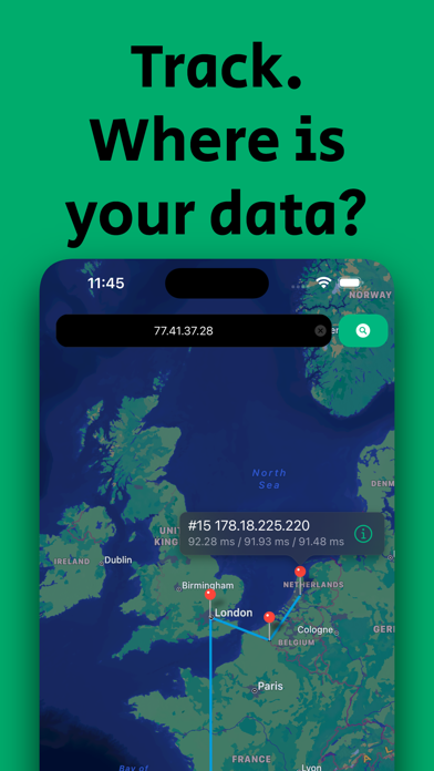 Zrzuty ekranu Geo Trace: Traceroute App