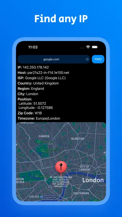 Tangkapan layar My IP: Address Location