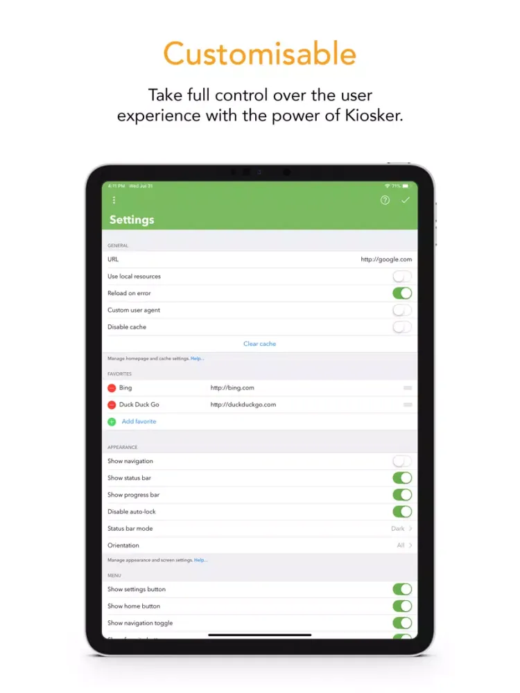 Capturas de tela do Kiosker.io Lite - Web Kiosk iPad 