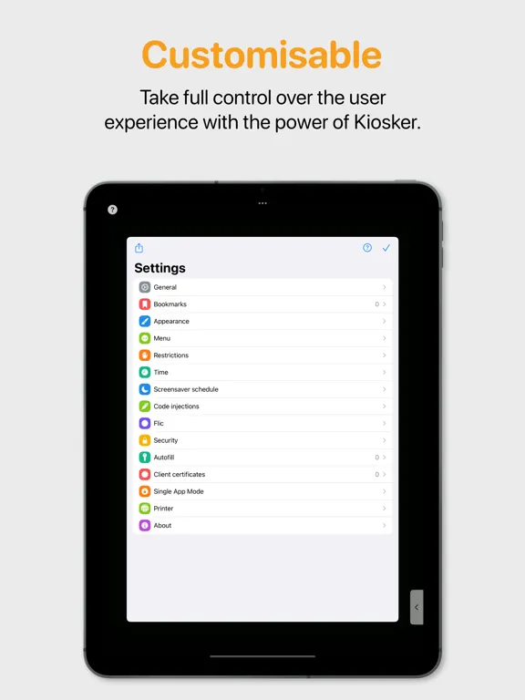 Kiosker: Fullscreen Web Kiosk iPad 应用截图
