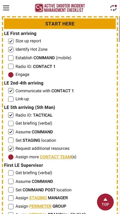 Ảnh chụp màn hình của ASIM Checklist
