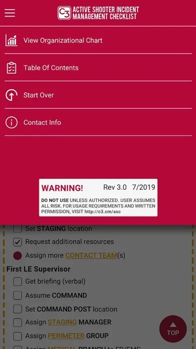 Ảnh chụp màn hình của ASIM Checklist