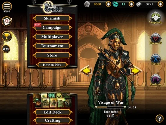War of Omens Deck Builder CCG iPad 应用截图