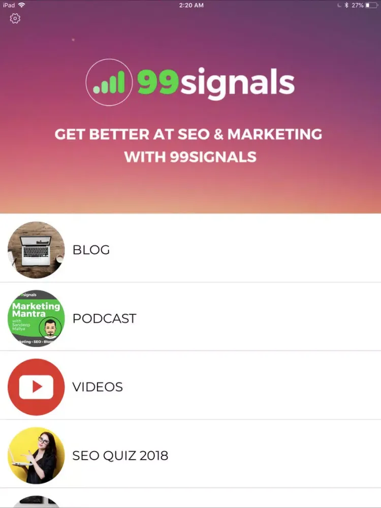 Captures d'écran de 99signals: SEO & Blogging Tips iPad 