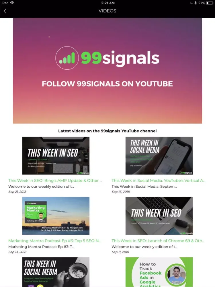 Captures d'écran de 99signals: SEO & Blogging Tips iPad 