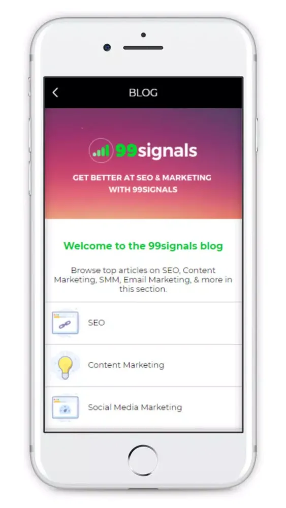 Captures d'écran de 99signals: SEO & Blogging Tips
