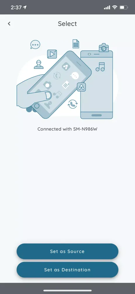 Device Content Transfer Screenshots