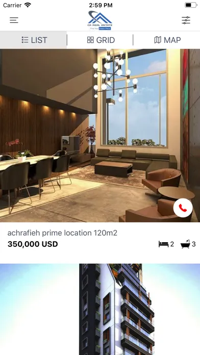 Ảnh chụp màn hình của CA Real Estate LB & UAE