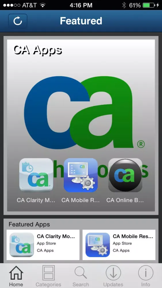 Скриншоты CA Mobile Device Management