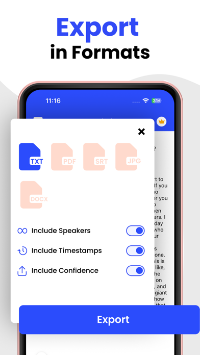 Captures d'écran de AI Speech to Text Transcriber