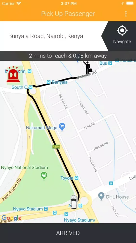 Ảnh chụp màn hình của CabAfrica Driver