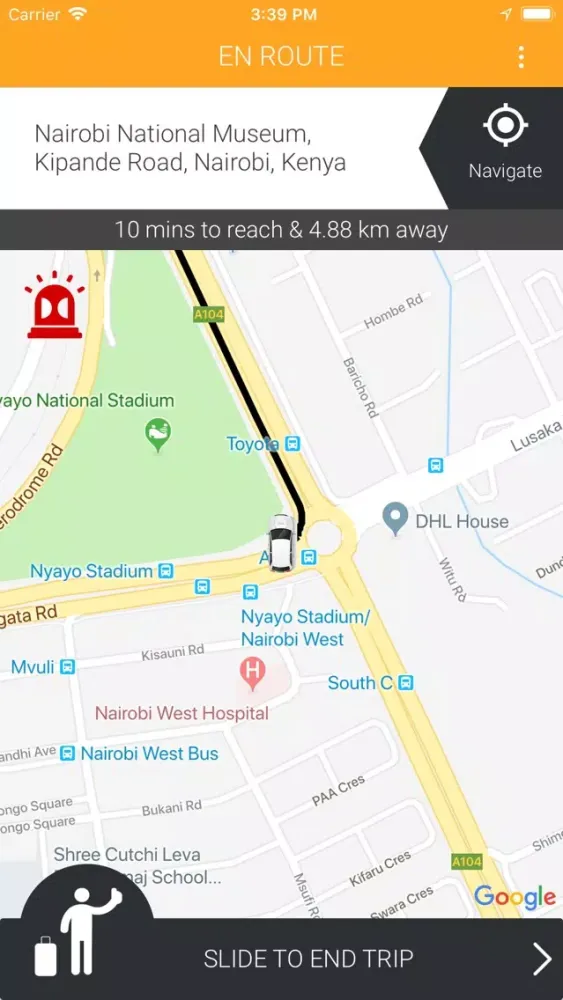 Ảnh chụp màn hình của CabAfrica Driver
